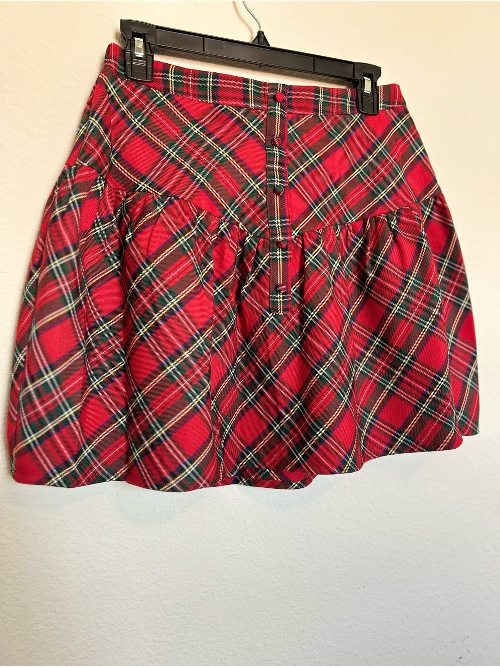 Sugarlips Red Plaid Circle Skater Skirt
